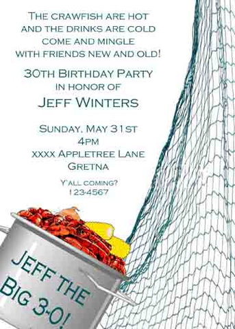 BOILING POT AND FISHING NET CUSTOM INVITATION