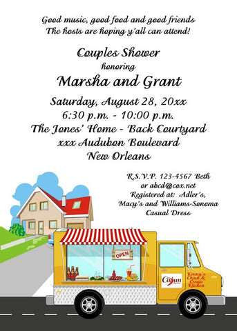 CAJUN FOOD TRUCK CUSTOM INVITATION