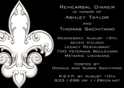 FLEUR DE LIS CUSTOM INVITATION