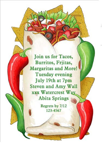 A BURRITO MEAL CUSTOM INVITATION