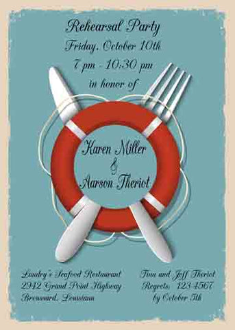 BUOY AND SILVERWARE CUSTOM INVITATION