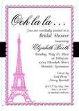 EIFFEL TOWER AND SCALLOPS CUSTOM INVITATION