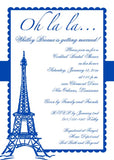 EIFFEL TOWER AND SCALLOPS CUSTOM INVITATION
