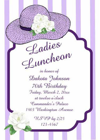 STRAW HAT AND MAGNOLIAS CUSTOM INVITATION