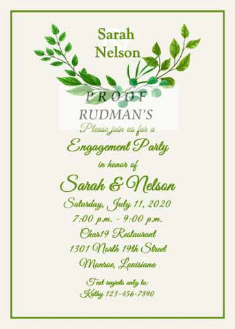 GREEN LEAVES CUSTOM INVITATION
