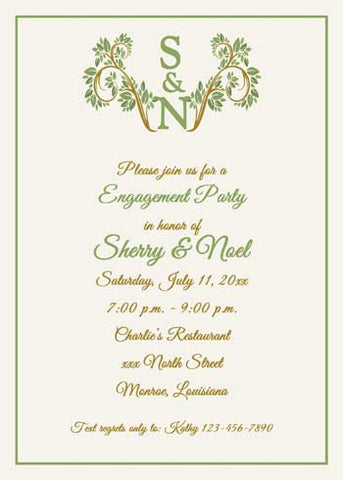 OLIVES LEAVES CUSTOM INVITATION