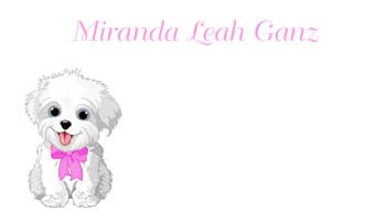 WHITE PUPPY DOG PERSONALIZED GIFT OR CALLING CARDS
