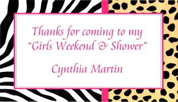 ZEBRA AND LEOPARD PATTERNS PERSONALIZED GIFT OR CALLING CARDS