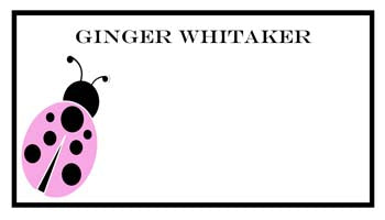 PINK LADYBUG PERSONALIZED GIFT OR CALLING CARDS