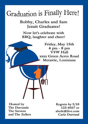GRADUATION BBQ CUSTOM INVITATION