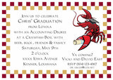 CRAWFISH CHECKER BORDER GRADUATION CUSTOM INVITATION