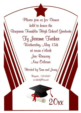 ART DECO GRADUATION BORDER CUSTOM INVITATION