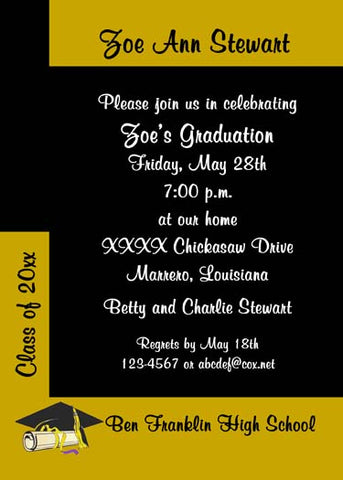 COLOR BLOCK GRADUATION CUSTOM INVITATION