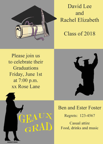 COLOR BLOCKS GRADUATION CUSTOM INVITATION