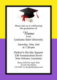 COLOR BLOCK SCHOOL COLORS GRADUATION CUSTOM INVITATION