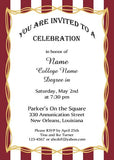 BOLD STRIPE BORDER AND GOLD DESIGN CUSTOM INVITATION