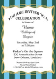 BOLD STRIPE BORDER AND GOLD DESIGN CUSTOM INVITATION