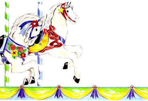 CAROUSEL HORSES - BLANK STOCK INVITATION