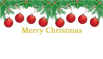 GARLAND OF ORNAMENTS PERSONALIZED GIFT OR CALLING CARDS