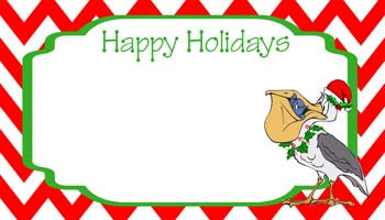 CHRISTMAS PELICAN PERSONALIZED GIFT OR CALLING CARDS
