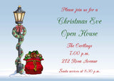 ANTIQUE LAMPPOST IN SNOW CUSTOM INVITATION