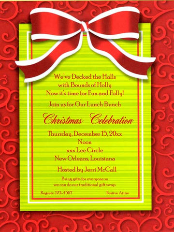 BIG RED BOW CUSTOM INVITATION