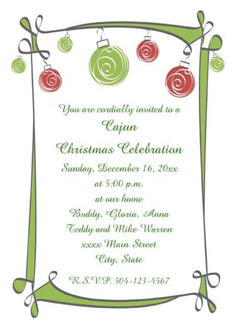 WHIMSICAL ORNAMENTS CUSTOM INVITATION
