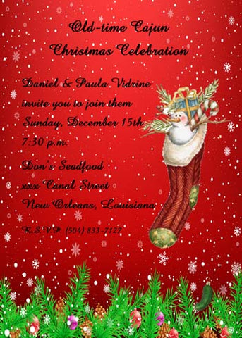 ANTIQUE STOCKING CUSTOM INVITATION