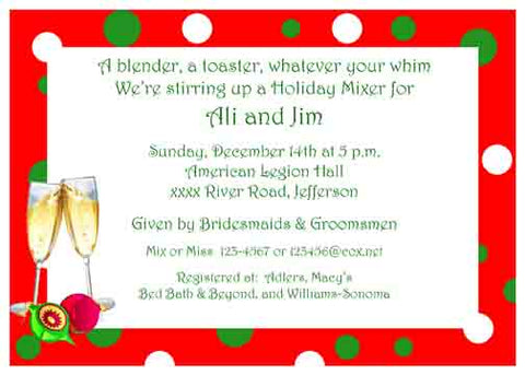 CHAMPAGNE AND DOTS CUSTOM INVITATION