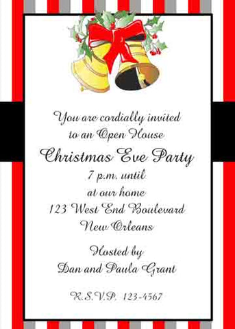 CHRISTMAS BELLS CUSTOM INVITATION