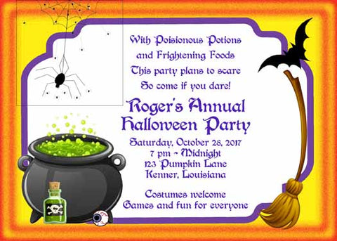 BUBBLING CAULDRON CUSTOM INVITATION