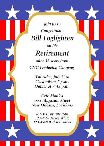 BOLD STARS AND STRIPES CUSTOM INVITATION