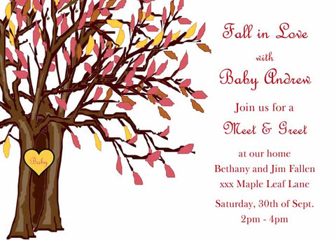 FALL TREE WITH HEART CUSTOM INVITATION