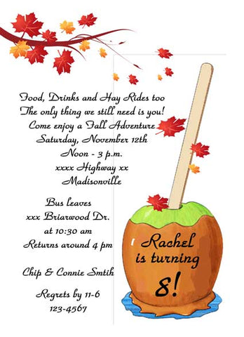 A CANDY APPLE BIRTHDAY CUSTOM INVITATION