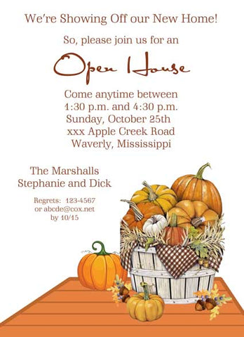 BUSHEL OF FALL PUMPKINS CUSTOM INVITATION