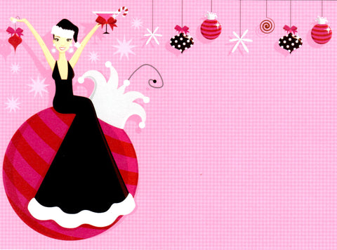 ORNAMENT COCKTAIL GIRL - BLANK STOCK INVITATION