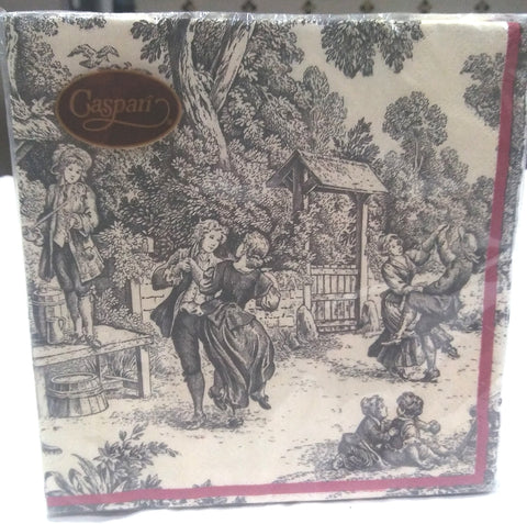 CASPARI FESTIVE TOILE CHARCOAL PAPER LUNCH NAPKINS