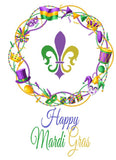ICONIC CIRCLED FDL  - MARDI GRAS GREETING CARD