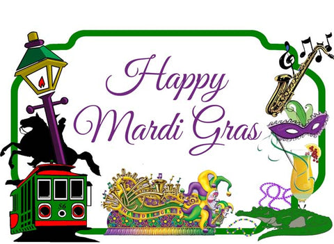 NEW ORLEANS ICONS - MARDI GRAS GREETING CARD