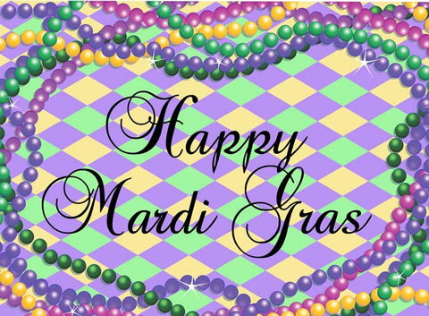 BEADS AND BEADS - MARDI GRAS GREETING CARD