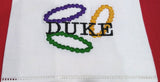 DUKE AND MARDI GRAS BEADS LINEN GUEST TOWEL