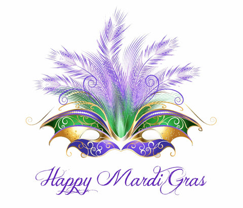 FEATHERED MASK - MARDI GRAS GREETING CARD