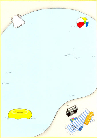 AT THE POOL - BLANK STOCK INVITATION