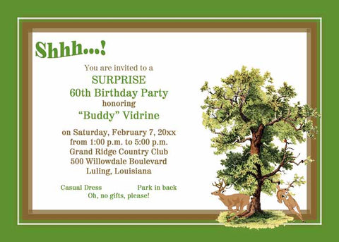 DEER RUNNING CUSTOM INVITATION