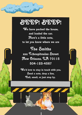 MOVING VAN CUSTOM INVITATION
