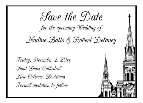 ST. LOUIS CATHEDRAL TOP SKETCH CUSTOM INVITATION