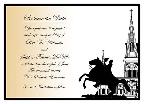 JACKSON STATUE AND CATHEDRAL CUSTOM INVITATION
