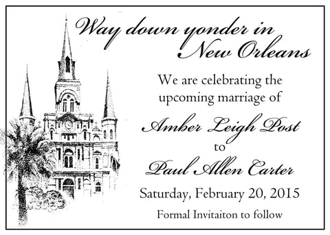 ST. LOUIS CATHEDRAL OUTLINE CUSTOM INVITATION