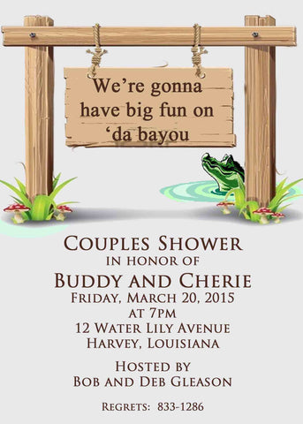 DA BAYOU SIGN CUSTOM INVITATION