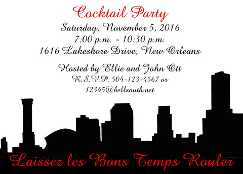 SKYLINE SILHOUETTE CUSTOM INVITATION